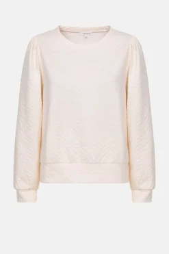 Clearance Beige Boxy Sweater Met Stiksels En Ballonmouwen Dames Truien & Cardigans