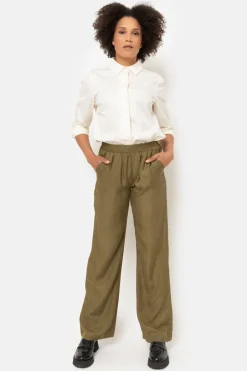 New Beige Dames Blouse Met Gefronste Kraag Dames Blouses