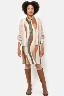 Best Beige Gemeleerde Korte Cardigan Met Knopen Dames Truien & Cardigans