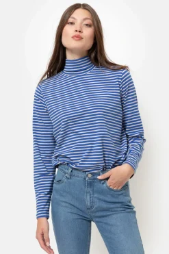 Best Beige Gestreepte Sous-Pull Met Rolkraag Dames T-Shirts & Tops