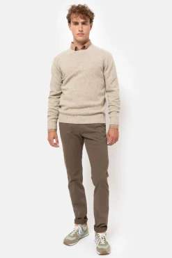 Shop Beige Heren Sweater Met Ronde Hals Heren Sweaters & Cardigans