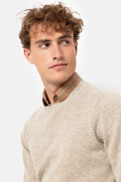 Shop Beige Heren Sweater Met Ronde Hals Heren Sweaters & Cardigans