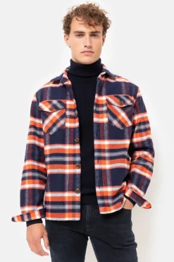 Cheap Blauw Geruit Regular Fit Overhemd Heren Hemden