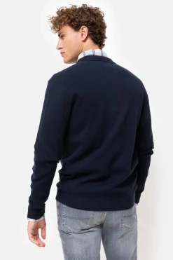 Shop Blauw Gilet Met Polokraag En Lange Mouwen Heren Sweaters & Cardigans