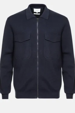 Shop Blauw Gilet Met Polokraag En Lange Mouwen Heren Sweaters & Cardigans