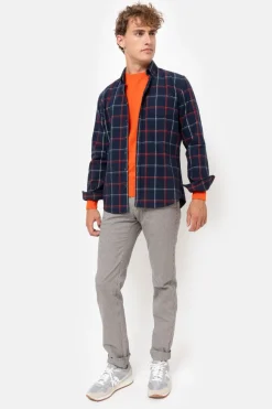 Best Blauw Regular Fit Overhemd, Groen Geruit Heren Hemden