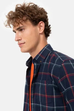 Best Blauw Regular Fit Overhemd, Groen Geruit Heren Hemden