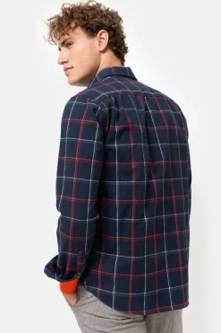 Best Blauw Regular Fit Overhemd, Groen Geruit Heren Hemden