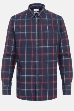 Best Blauw Regular Fit Overhemd, Groen Geruit Heren Hemden