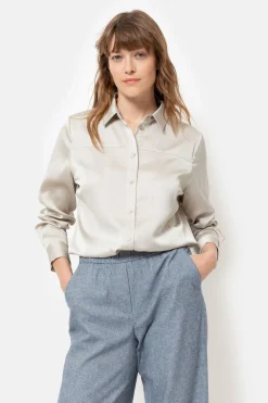 Online Blouse Met Lange Mouwen En Knoopjes Dames Blouses