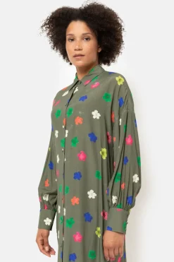 Outlet Blousejurk Met Multicolor Bloemenprint Dames Jurken