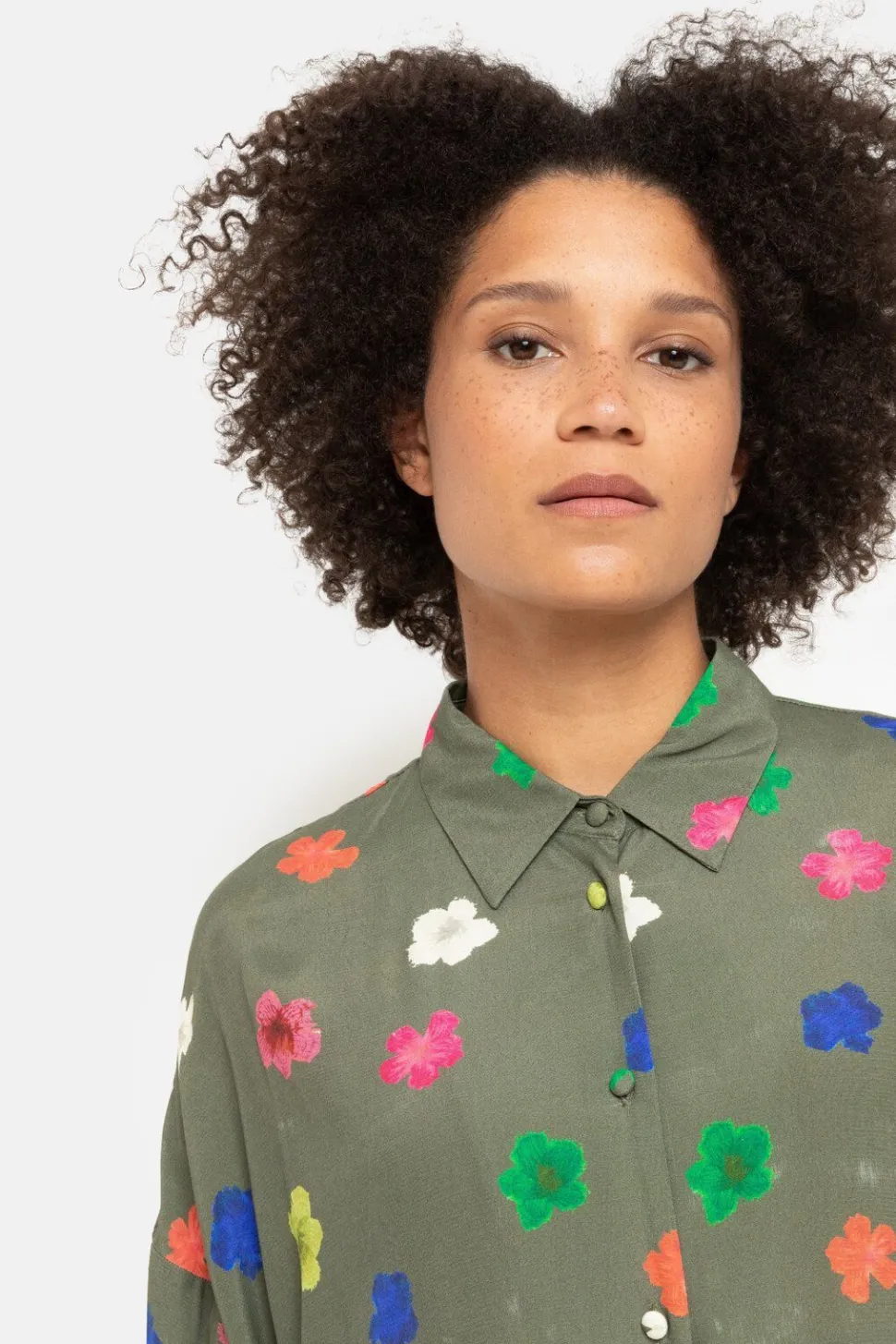 Outlet Blousejurk Met Multicolor Bloemenprint Dames Jurken