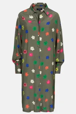 Outlet Blousejurk Met Multicolor Bloemenprint Dames Jurken