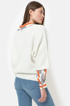 Online Boxy Pull Met Driekwartmouwen En V-Hals Dames Truien & Cardigans
