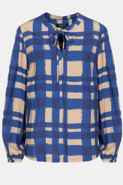 Sale Bruin Geruite Bloes Met Lange Mouwen Dames Blouses