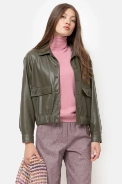 Sale Bruine Korte Faux Leather Jas Voor Dames Dames Jassen & Blazers