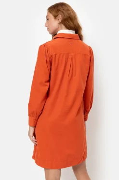 Best Sale Bruine Korte Hemdjurk Met Lange Mouwen Dames Jurken