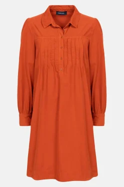 Best Sale Bruine Korte Hemdjurk Met Lange Mouwen Dames Jurken