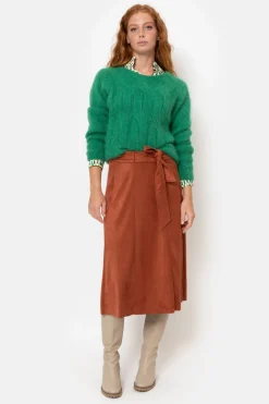 Cheap Bruine Midirok Met A-Lijn En Suedelook Dames Rokken