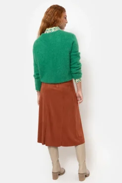 Cheap Bruine Midirok Met A-Lijn En Suedelook Dames Rokken