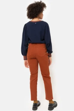 Flash Sale Bruine Regular Fit Damesbroek Met 7/8 Lengte Dames Broeken & Jeans