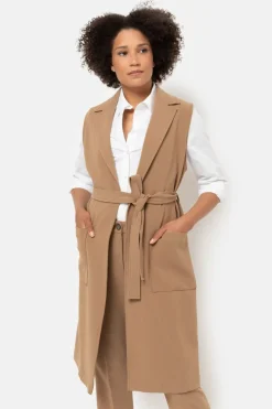 Discount Camel Mouwloos Damesvest Met Col Revers Dames Jassen & Blazers