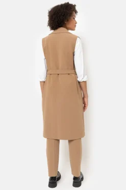 Discount Camel Mouwloos Damesvest Met Col Revers Dames Jassen & Blazers