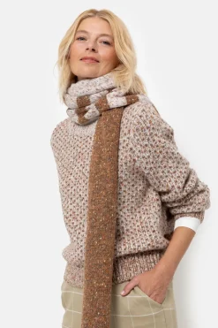 Best Sale Dames Sjaal Met Bruin-Beige Color Blocks Dames Accessoires