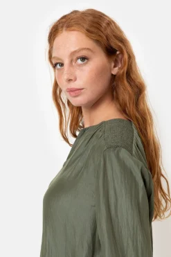 Discount Damesblouse Met Smock En Lange Mouw Dames Blouses