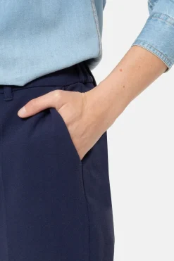 Hot Donker E 7/8 Broek Met Regular Fit En Vouw Dames Broeken & Jeans