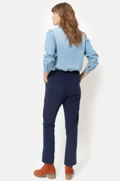 Hot Donker E 7/8 Broek Met Regular Fit En Vouw Dames Broeken & Jeans