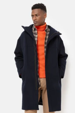 Cheap Donker E Herenmantel Met Kap En Rits Heren Jassen & Blazers