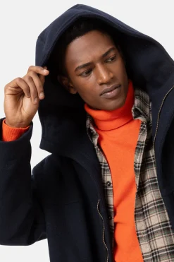 Cheap Donker E Herenmantel Met Kap En Rits Heren Jassen & Blazers