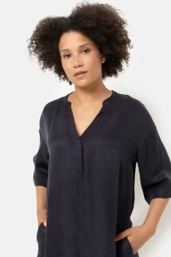 Best Sale Donker E Jurk Met V-Hals En 3/4 Mouwen Dames Jurken