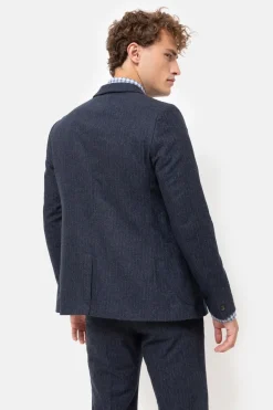 Clearance Donker E Korte Herenblazer Met Krijtstreep Heren Jassen & Blazers
