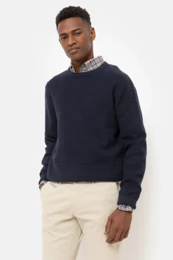 Flash Sale Donker E Sweater Met Jacquard Strepen Heren Sweaters & Cardigans