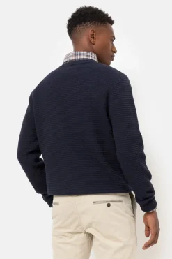 Flash Sale Donker E Sweater Met Jacquard Strepen Heren Sweaters & Cardigans