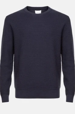 Flash Sale Donker E Sweater Met Jacquard Strepen Heren Sweaters & Cardigans