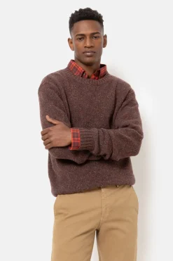 Sale Donker Gemeleerde Trui Met Ronde Hals Heren Sweaters & Cardigans