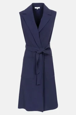Online Donker Mouwloos Damesvest Met Col Revers Dames Jassen & Blazers