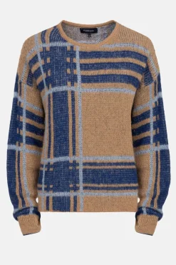 Hot Donkerbeige Pull Met E Colour Blocks Dames Truien & Cardigans