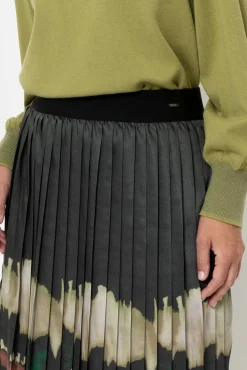 Shop Donkergrijze Plooirok Met Tie-Dye Strepen Dames Rokken