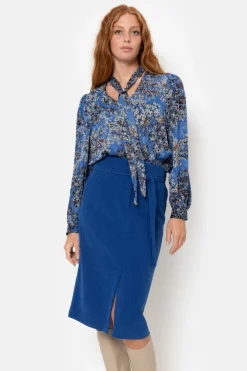 Flash Sale E Blouse Met Strik En Grijze Bloemenprint Dames Blouses