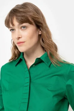 Hot E Dames Blouse Met Gefronste Kraag Dames Blouses