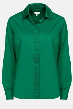 Hot E Dames Blouse Met Gefronste Kraag Dames Blouses
