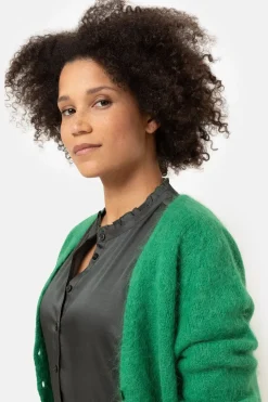 Fashion E Harige Cardigan Met V-Hals En Knopen Dames Truien & Cardigans