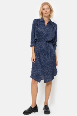 Online E Midi-Jurk Met Bolletjes En Lange Mouwen Dames Jurken