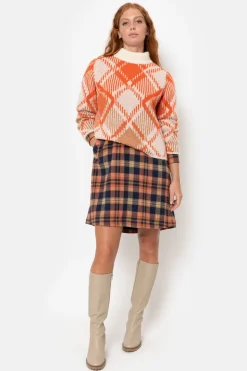 Cheap Ecru Geruite Dames Pull Met Hoge Kraag Dames Truien & Cardigans