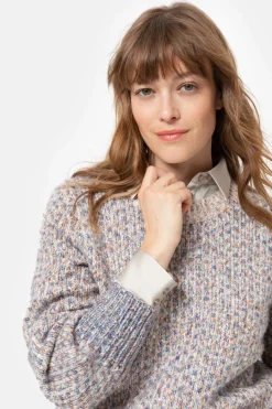 Fashion Gebreide Beige Pull Met Visgraatsteek Dames Truien & Cardigans