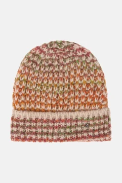 Clearance Gebreide Damesmuts Met Bruin-Beige Strepen Dames Accessoires